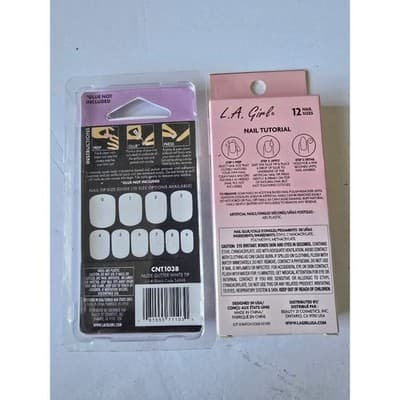LA Colors Glossy French Nails Nude Glitter White Tip Artificial Nails 25 Pcs - Thumbnail 4