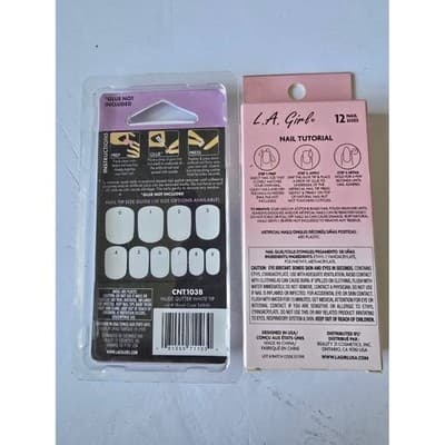 LA Colors Glossy French Nails Nude Glitter White Tip Artificial Nails 25 Pcs - Thumbnail 2