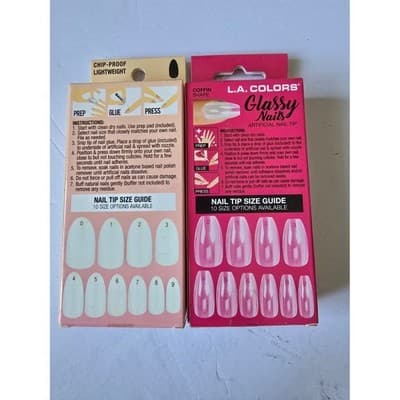 LA COLORS Glassy Nails Artificial Clear Coffin Medium Length Nail Tips 25 Pcs - Thumbnail 4