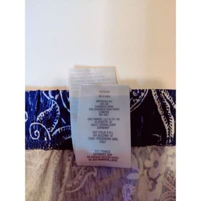 QVC Wide Leg Paisley Print Pants Blue White Comfort Casual Lounge Size 2XP - Thumbnail 2