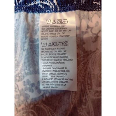 QVC Wide Leg Paisley Print Pants Blue White Comfort Casual Lounge Size 2XP - Thumbnail 3