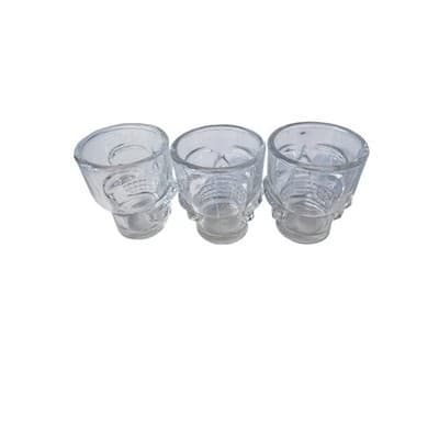 Set of 3 Skull Shot Glasses Clear Glass Unique Barware Drinkware - Thumbnail 4