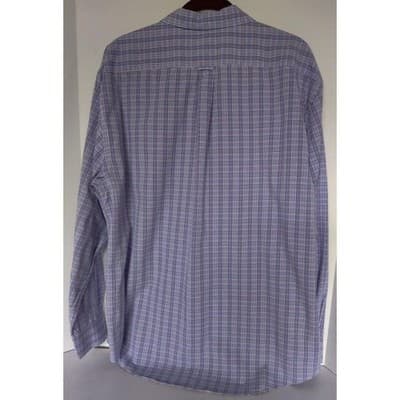 Mens Izod Checker Long Sleeve Collar Purple Shirt Sz, XL/16 - Thumbnail 9