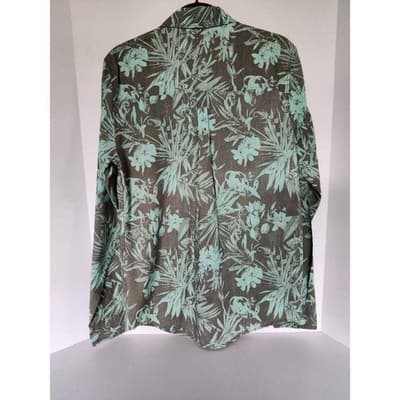 Mens DC Floral Print Long Sleeve Button Down Collar Shirt Sz. M - Thumbnail 4