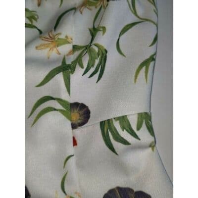 Forever21 Floral Cap Sleeve Fit & Flare Dress White Green Womens Size Small - Thumbnail 8