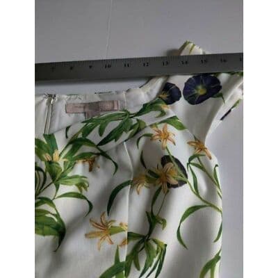 Forever21 Floral Cap Sleeve Fit & Flare Dress White Green Womens Size Small - Thumbnail 9