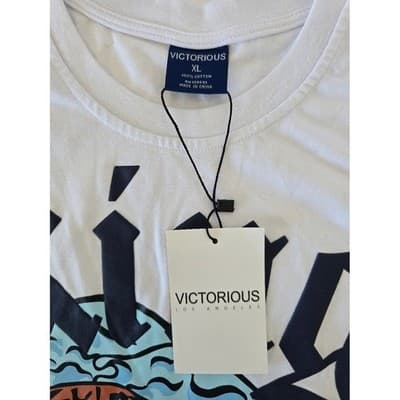 Victorious King Tiger Wave Graphic T Shirt XL White Mens Cotton - Thumbnail 7
