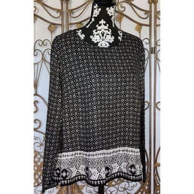 Divided Womens Long Sleeve Blouse with Flounced Hem Size 14 - Thumbnail 4