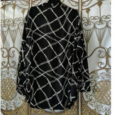 Simply Be Womens Plus Size Long Sleeve Blouse Top Black White Size 20 - Thumbnail 3