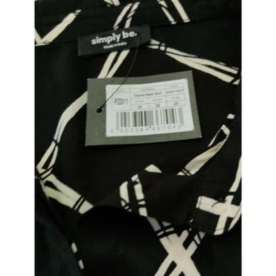 Simply Be Womens Plus Size Long Sleeve Blouse Top Black White Size 20 - Thumbnail 8