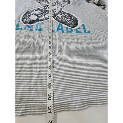 Black Label Men's 4XL Striped Graphic T-Shirt Tattoo Fists "All Serious Daring" - Thumbnail 9