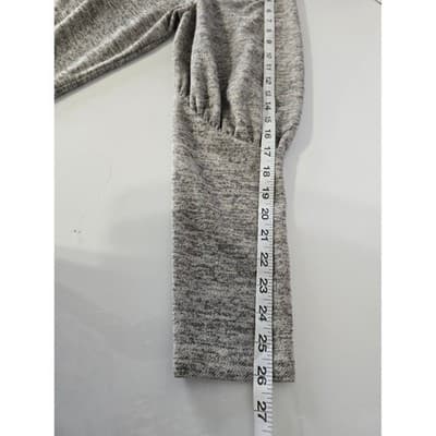 Cozy Heathered Gray Long Sleeve Top with Puffed Sleeve Detail Women's XL - Thumbnail 11