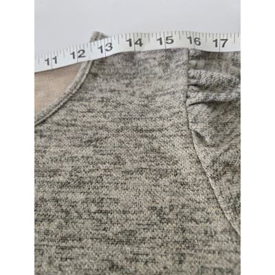 Cozy Heathered Gray Long Sleeve Top with Puffed Sleeve Detail Women's XL - Thumbnail 13