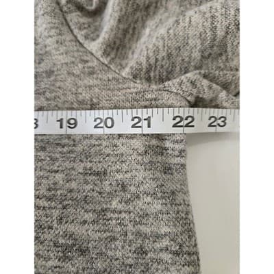 Cozy Heathered Gray Long Sleeve Top with Puffed Sleeve Detail Women's XL - Thumbnail 12