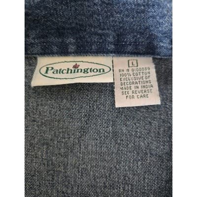 Patchington Womens Denim Jacket L Christmas Trees Stockings Embroidered Holiday - Thumbnail 6