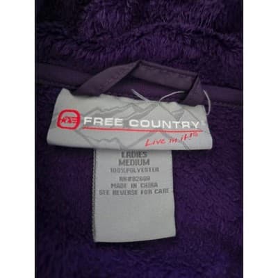 Free Country Women's Purple Fleece Full Zip Jacket Size Medium Cozy Warm - Thumbnail 5