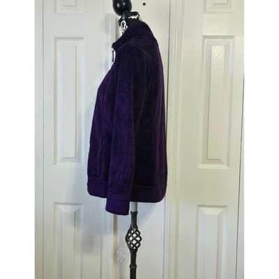 Free Country Women's Purple Fleece Full Zip Jacket Size Medium Cozy Warm - Thumbnail 4