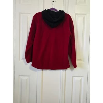 Tommy Hilfiger Fleece Pullover Hoodie Red Black Size L/G Men's - Thumbnail 3