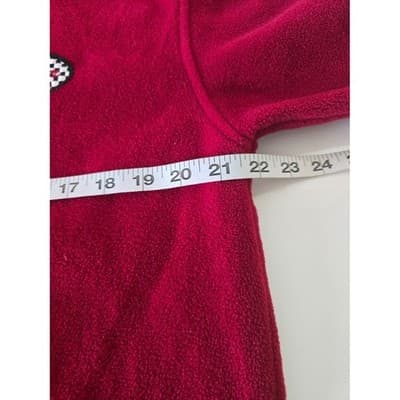 Tommy Hilfiger Fleece Pullover Hoodie Red Black Size L/G Men's - Thumbnail 8