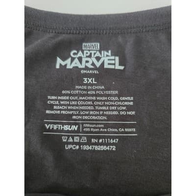 Captain Marvel Rainbow Stripe Tie Front T Shirt Top Women's 3XL Marvel Comics - Thumbnail 4