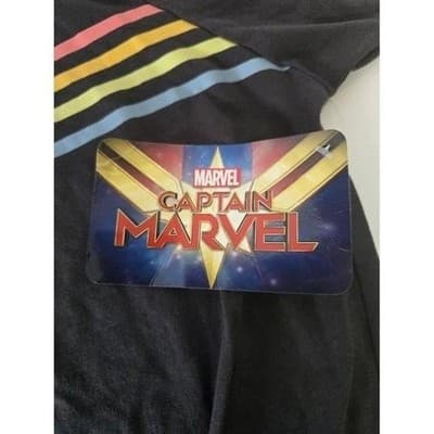 Captain Marvel Rainbow Stripe Tie Front T Shirt Top Women's 3XL Marvel Comics - Thumbnail 9