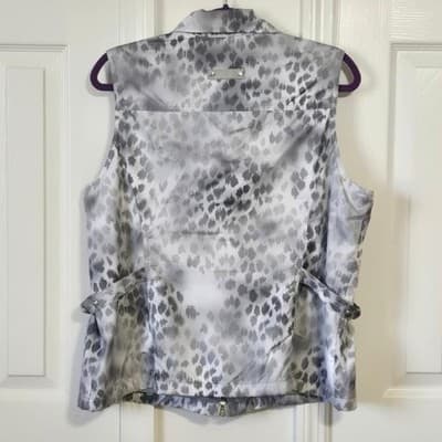 Zenergy by Chico's Women's Sleeveless Zip Vest Abstract Print Pockets Size 2 - Thumbnail 4