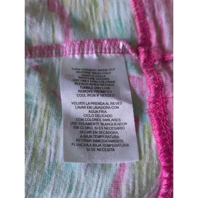 Caribbean Joe Petite 3/4 Sleeve Floral Scoop Neck Top Blouse Pink Women's Size L - Thumbnail 8