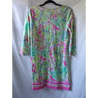 Caribbean Joe Petite 3/4 Sleeve Floral Scoop Neck Top Blouse Pink Women's Size L - Thumbnail 4