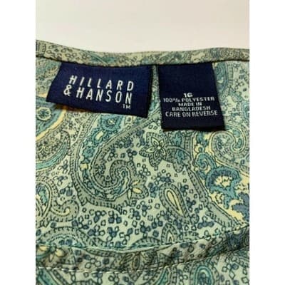 Hillard & Hanson Womens Shift Dress Short Sleeve Tie Scoop Neck Green Size 16 - Thumbnail 7