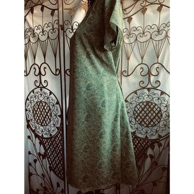 Hillard & Hanson Womens Shift Dress Short Sleeve Tie Scoop Neck Green Size 16 - Thumbnail 6