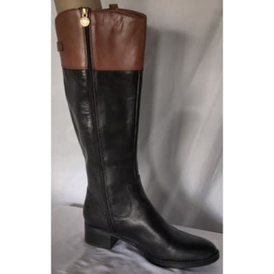FRANCO SARTO, Ladies Black/Brown Leather "Corbeit2" Riding Boots, Size 9M - Thumbnail 11
