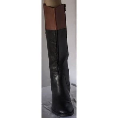 FRANCO SARTO, Ladies Black/Brown Leather "Corbeit2" Riding Boots, Size 9M - Thumbnail 9