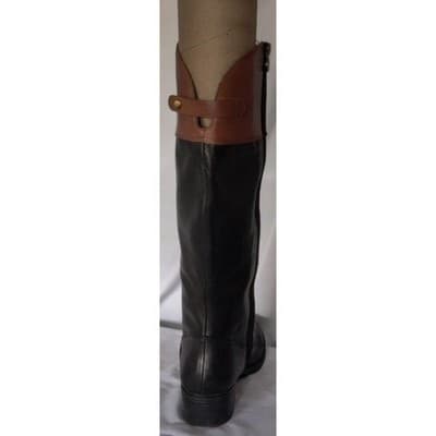 FRANCO SARTO, Ladies Black/Brown Leather "Corbeit2" Riding Boots, Size 9M - Thumbnail 5