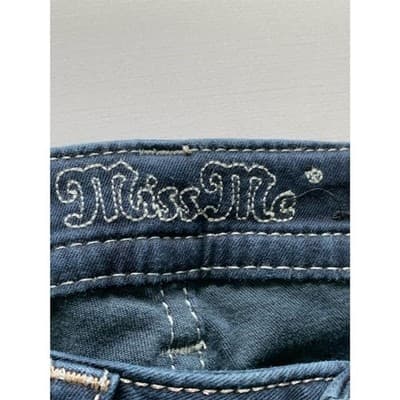 Miss Me Women's Skinny Crop Jeans Size 27 Blue Low-Rise Embroidered - Thumbnail 10