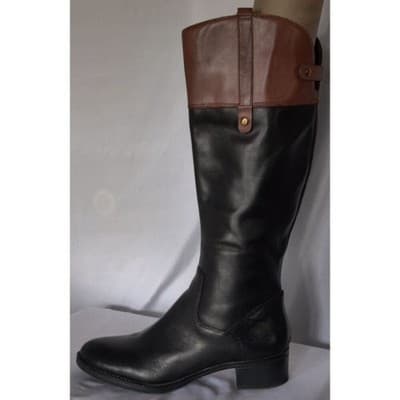 FRANCO SARTO, Ladies Black/Brown Leather "Corbeit2" Riding Boots, Size 9M - Thumbnail 10