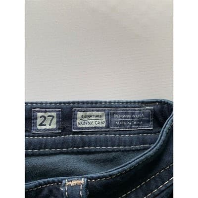 Miss Me Women's Skinny Crop Jeans Size 27 Blue Low-Rise Embroidered - Thumbnail 5