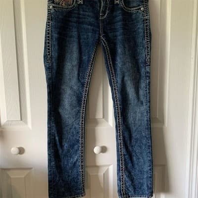 Rock Revival Luiza Women's Straight Jeans Blue Medium Wash Size 27 - Image 1