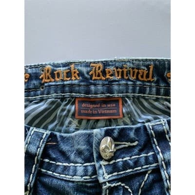 Rock Revival Luiza Women's Straight Jeans Blue Medium Wash Size 27 - Thumbnail 4