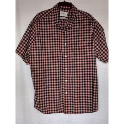 Mens Goodfellow XXL Plaid Short Sleeve Button Down Shirt Pocket - Thumbnail 6