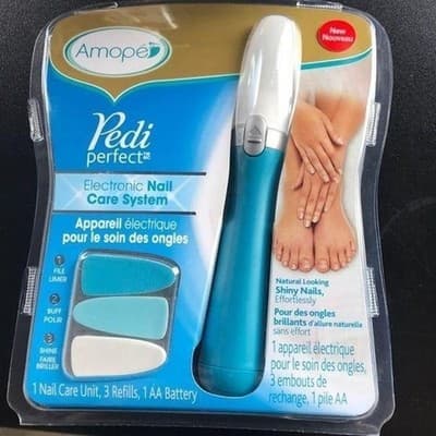 Pedi Perfect Electronic Nail Care System Amope w/ 3 Refills NEW - Image 1