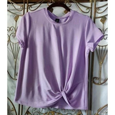 Women Skechers Short Sleeve Knot Top Size S Lilac Purple - Image 1