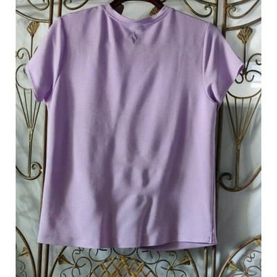 Women Skechers Short Sleeve Knot Top Size S Lilac Purple - Thumbnail 4