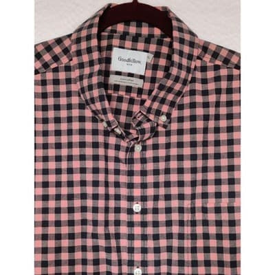 Mens Goodfellow XXL Plaid Short Sleeve Button Down Shirt Pocket - Thumbnail 3