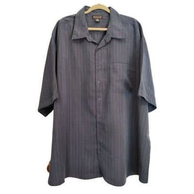 Montage Collection Button Up Shirt Mens 3XL XXXL Blue Strip Pocket - Thumbnail 5