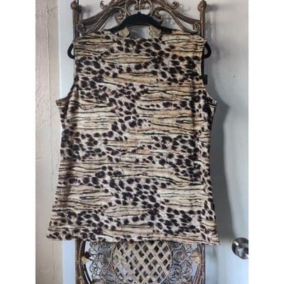 J.T.B. Sleeveless Animal Print Pull On Top Size 1X - Thumbnail 4