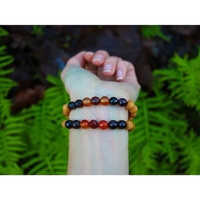 SMALL Root Chakra Garnet Chakra Bracelet, Red Garnet Jewelry, Gemstone Brace - Thumbnail 3