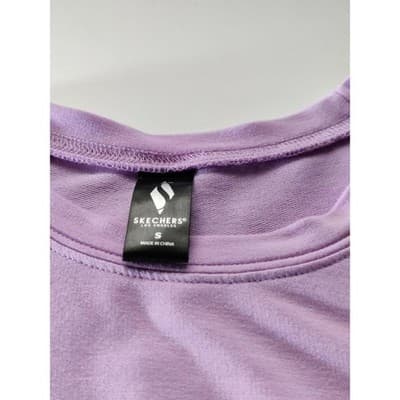 Women Skechers Short Sleeve Knot Top Size S Lilac Purple - Thumbnail 5
