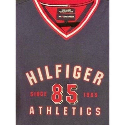 Tommy Hilfiger Athletics Mens Spell Out T-shirt V-Neck Short Sleeve Size Large - Thumbnail 10