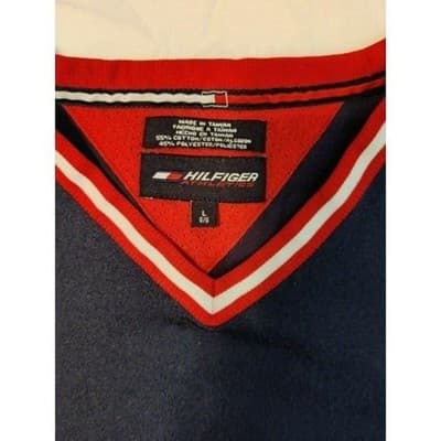 Tommy Hilfiger Athletics Mens Spell Out T-shirt V-Neck Short Sleeve Size Large - Thumbnail 4