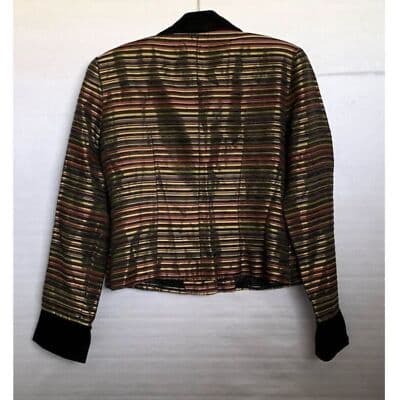JS Collections Petite Women's Striped Blazer Size 10 Multicolor Vintage - Thumbnail 6